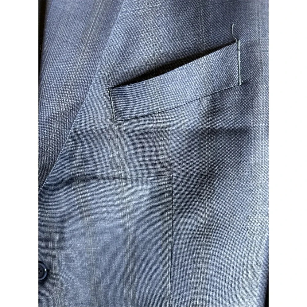 Ermenegildo Zegna Traveller Mens Blue Wool Suit Coat And‎ Pants Sz 46R Mod Fit